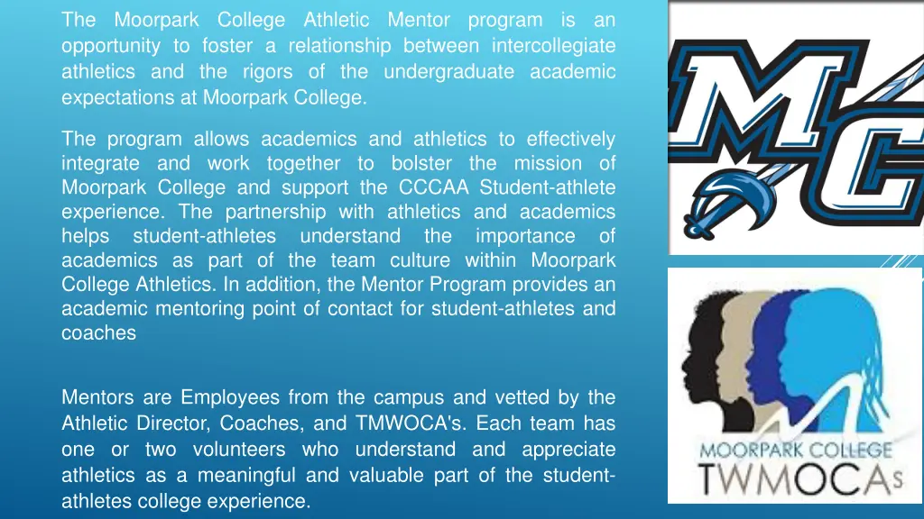 the moorpark college athletic mentor program