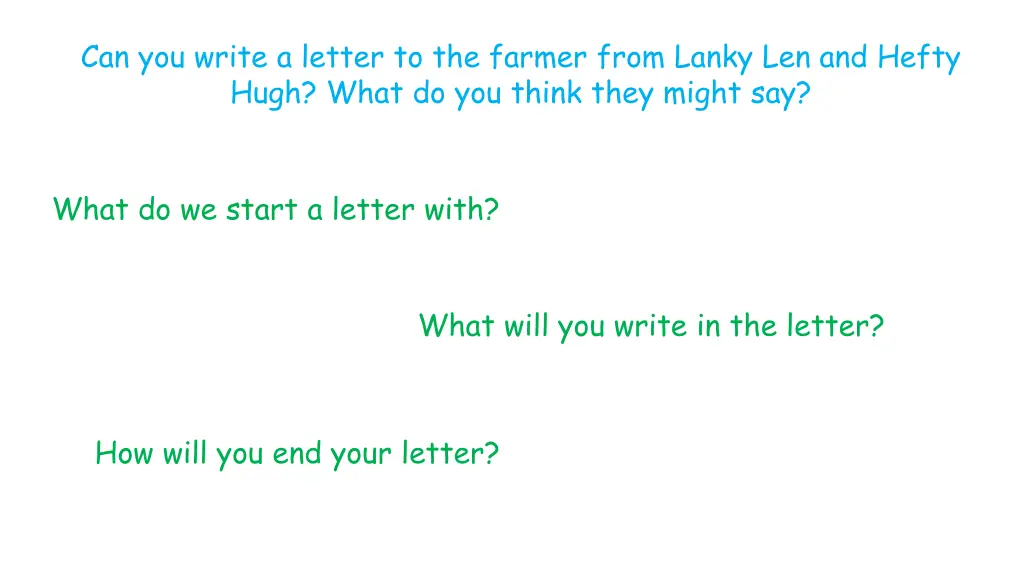 can you write a letter to the farmer from lanky