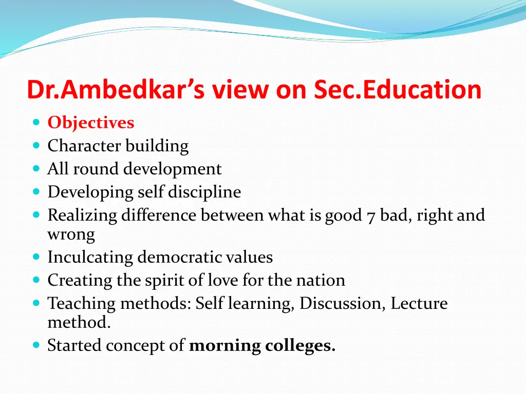 dr ambedkar s view on sec education