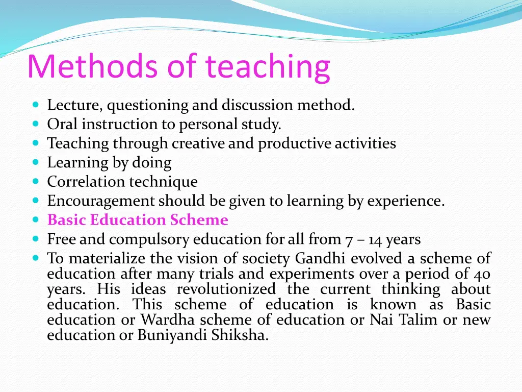 methods of teaching