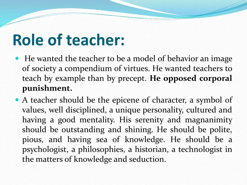 role of teacher