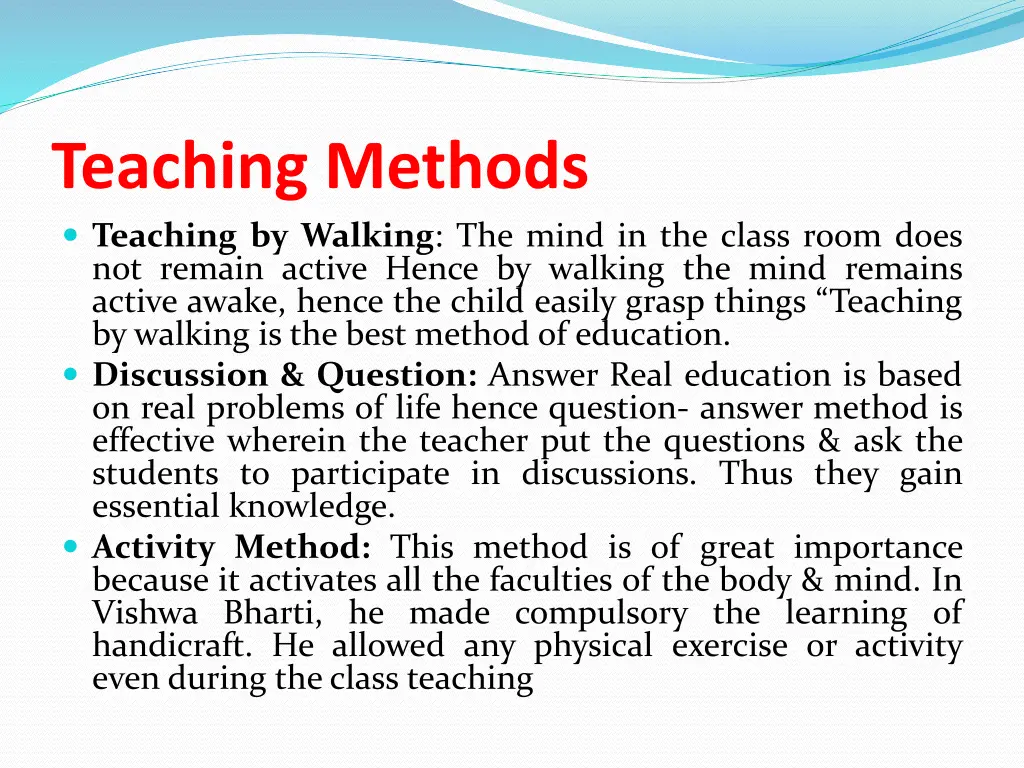 teaching methods teaching by walking the mind