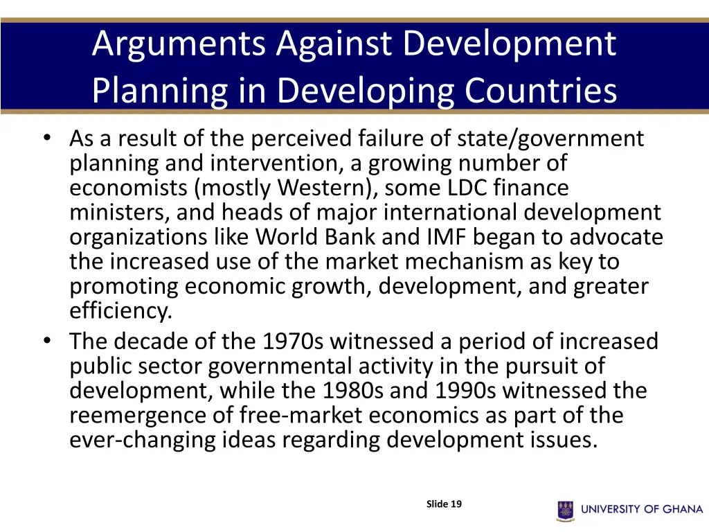 arguments against development planning