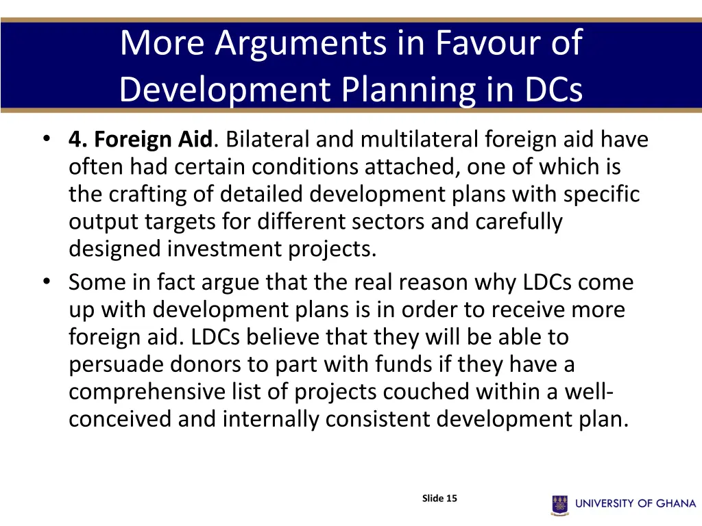 more arguments in favour of development planning 1