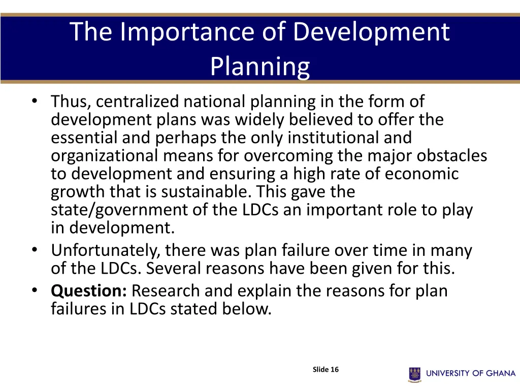 the importance of development planning thus