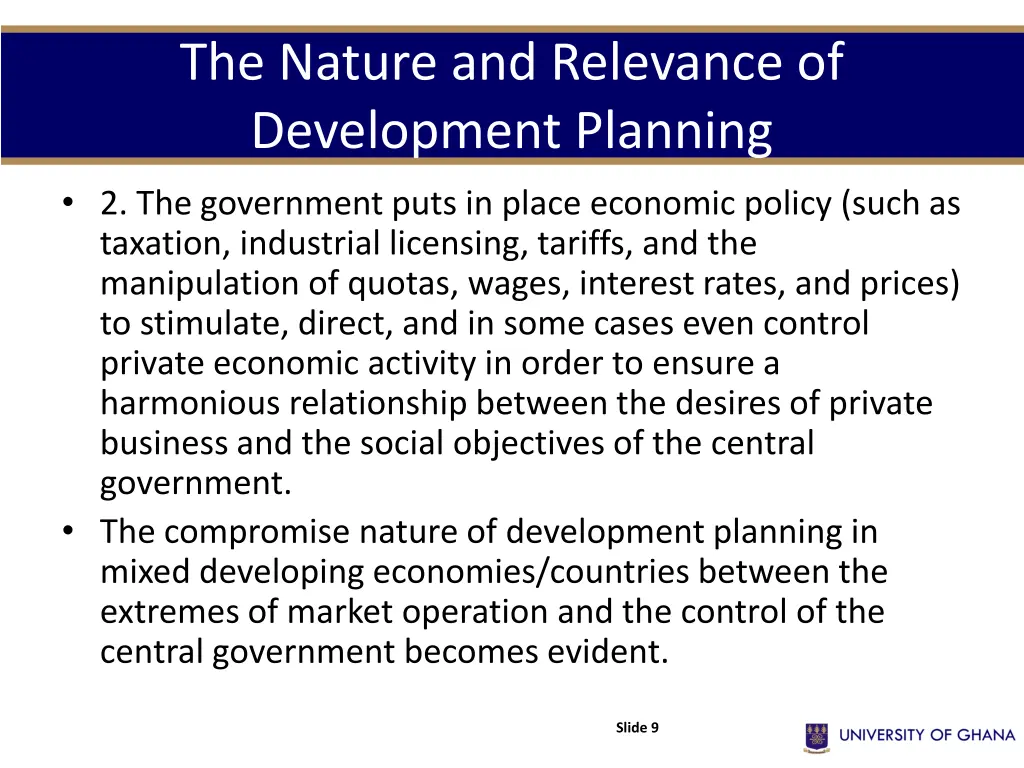 the nature and relevance of development planning 1