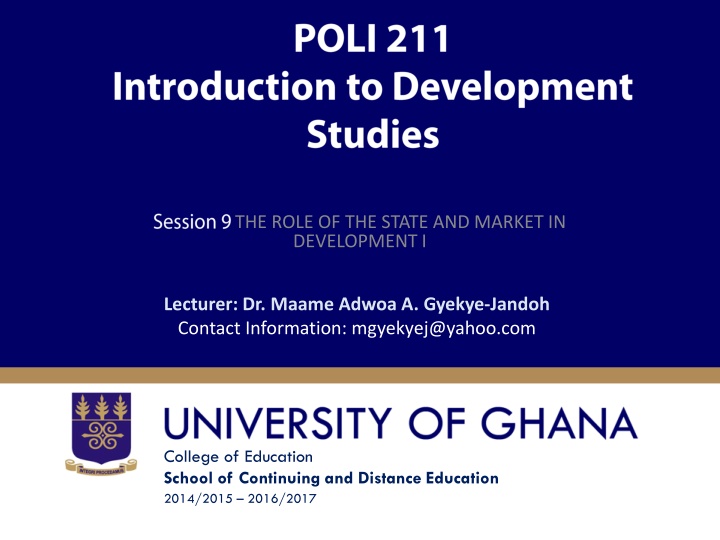 the role of the state and market in development i