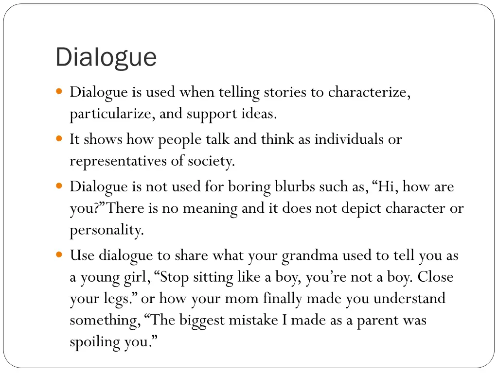 dialogue