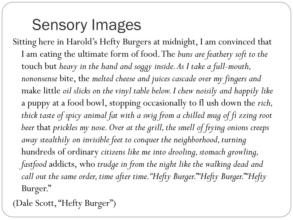 sensory images sitting here in harold s hefty