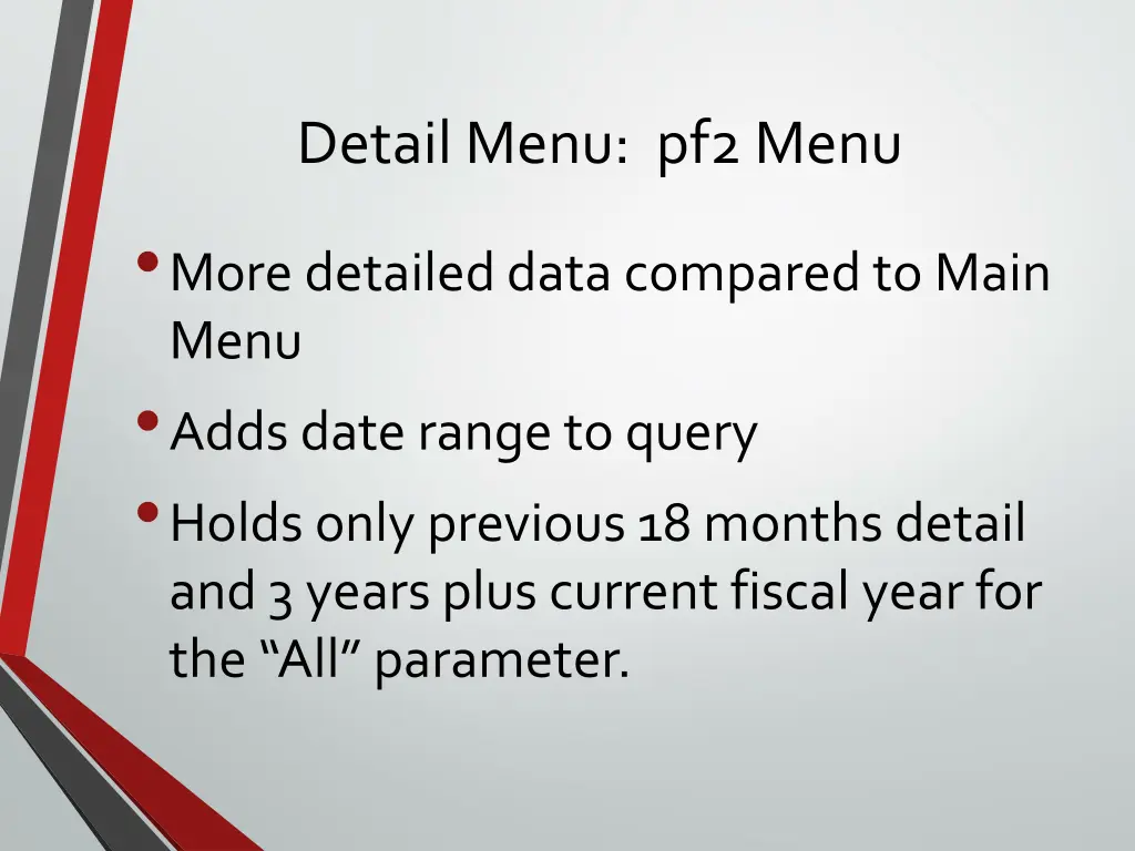 detail menu pf2 menu more detailed data compared