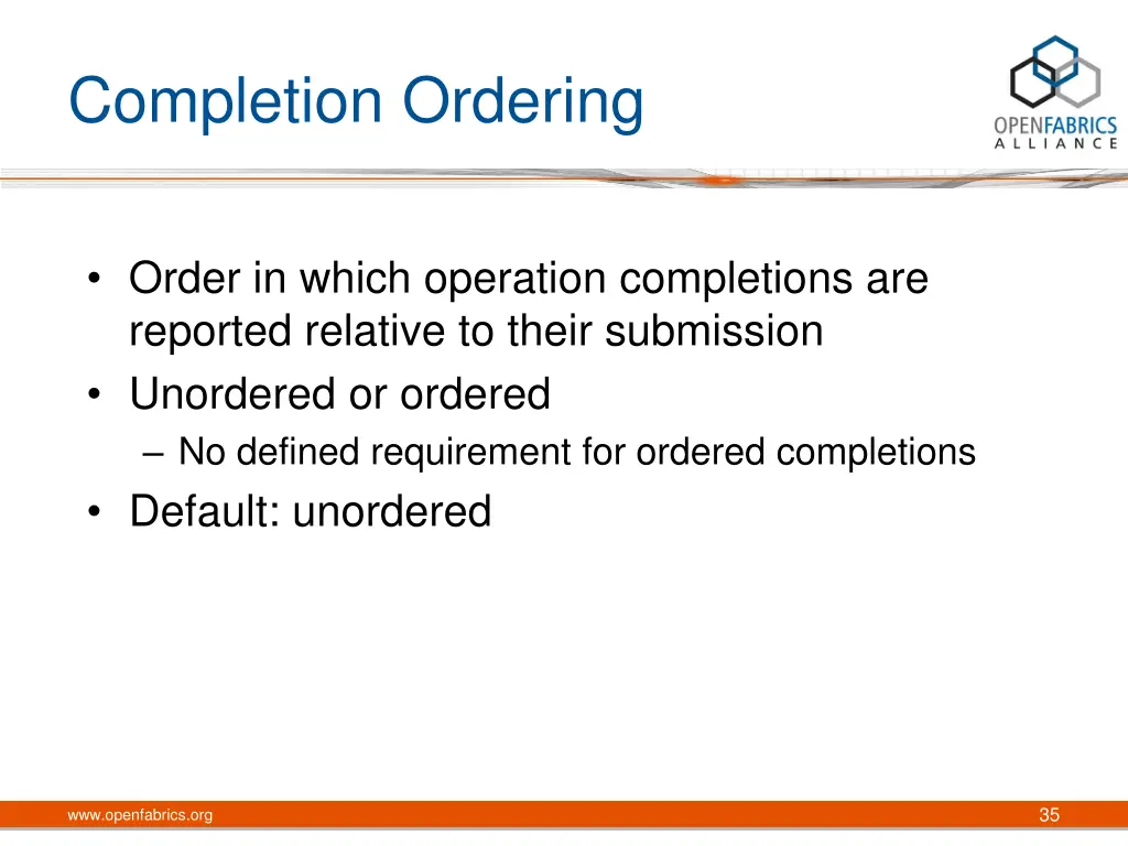 completion ordering