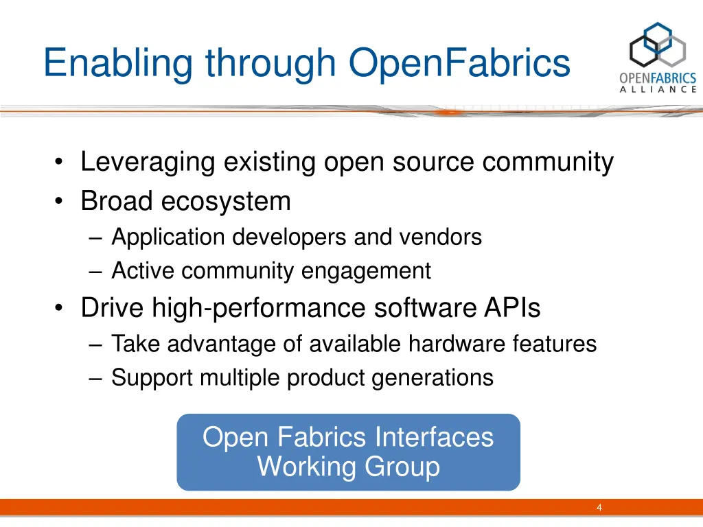 enabling through openfabrics