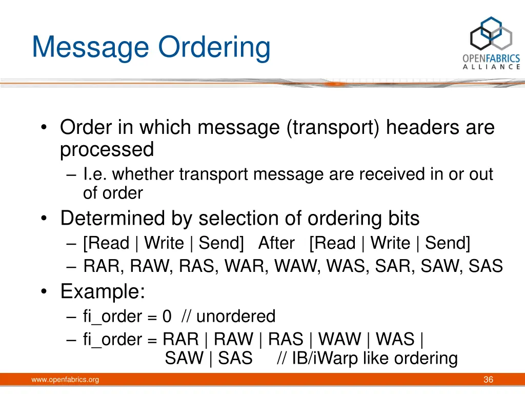 message ordering