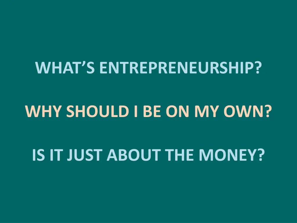 what s entrepreneurship