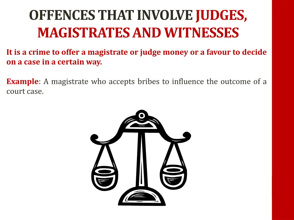 offences that involve judges magistrates