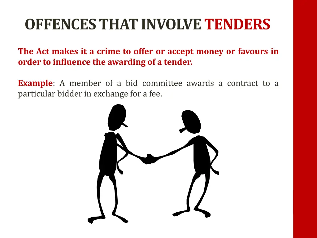 offences that involve tenders