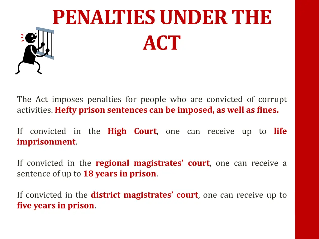 penalties under the act