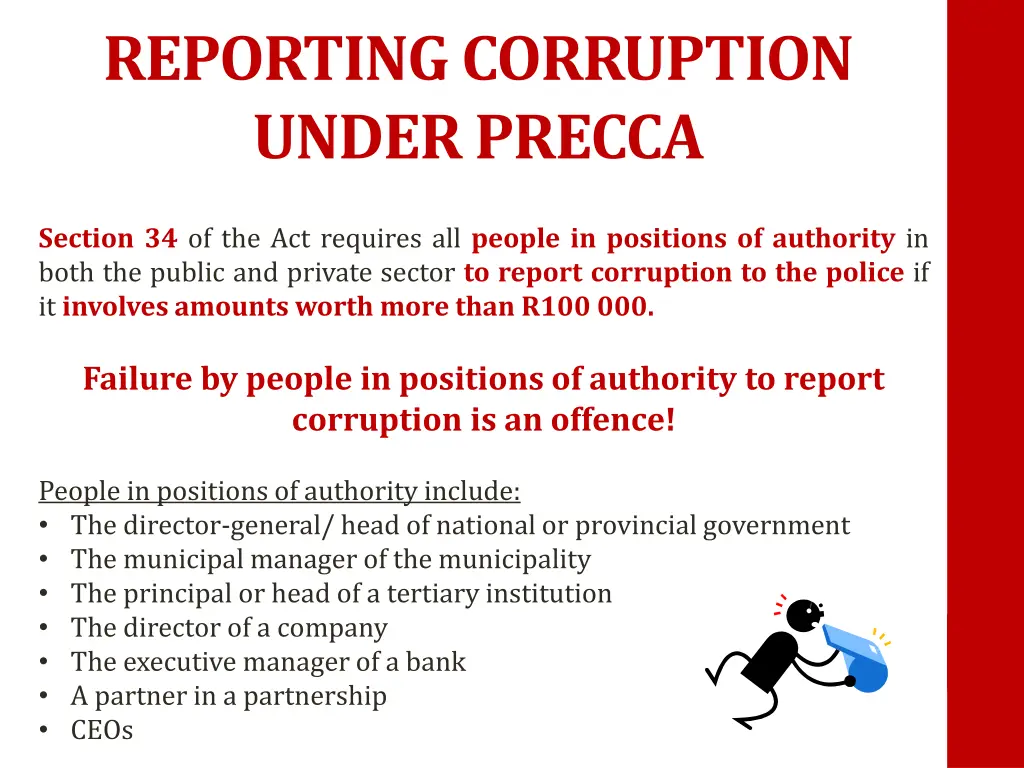 reporting corruption under precca