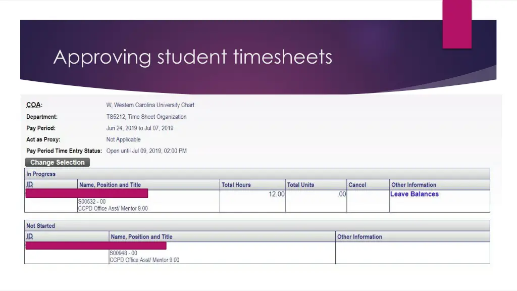 approving student timesheets 4