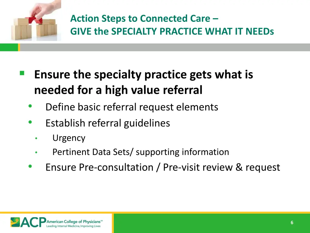 action steps to connected care give the specialty