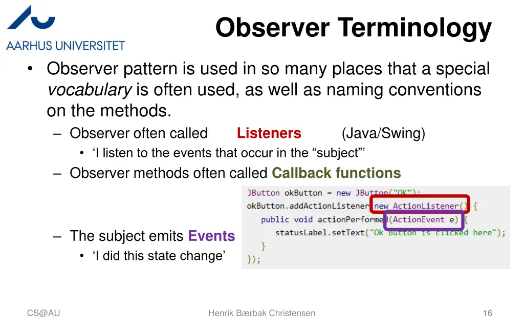 observer terminology