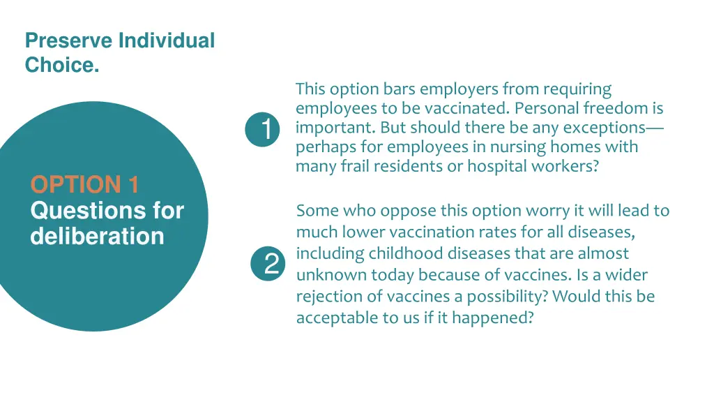 preserve individual choice