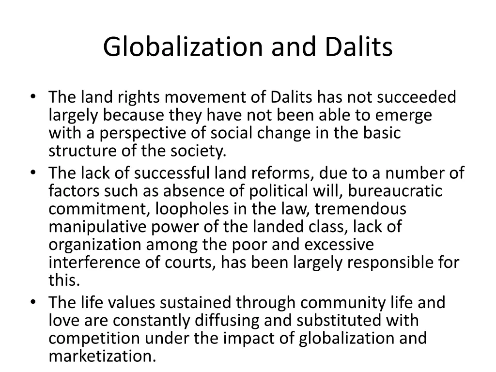 globalization and dalits