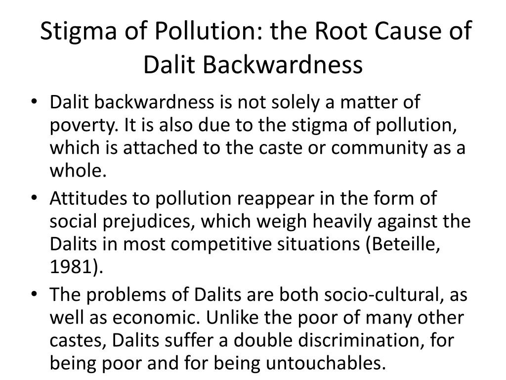 stigma of pollution the root cause of dalit