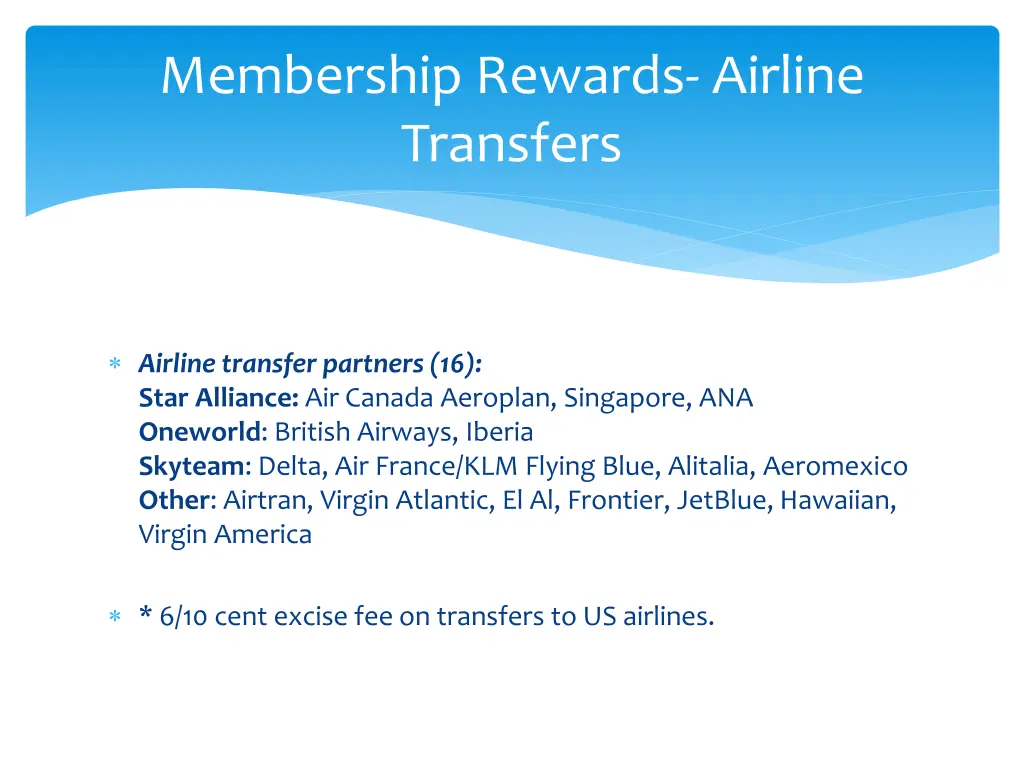 membership rewards airline transfers