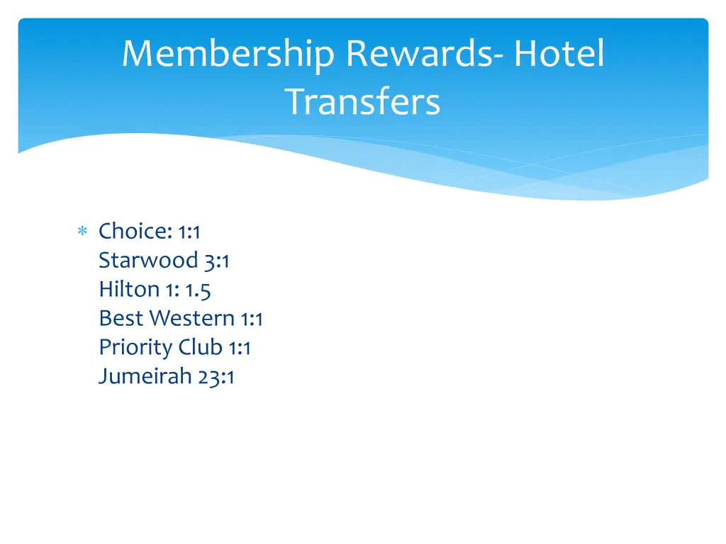 membership rewards hotel transfers