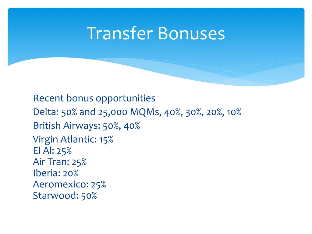 transfer bonuses