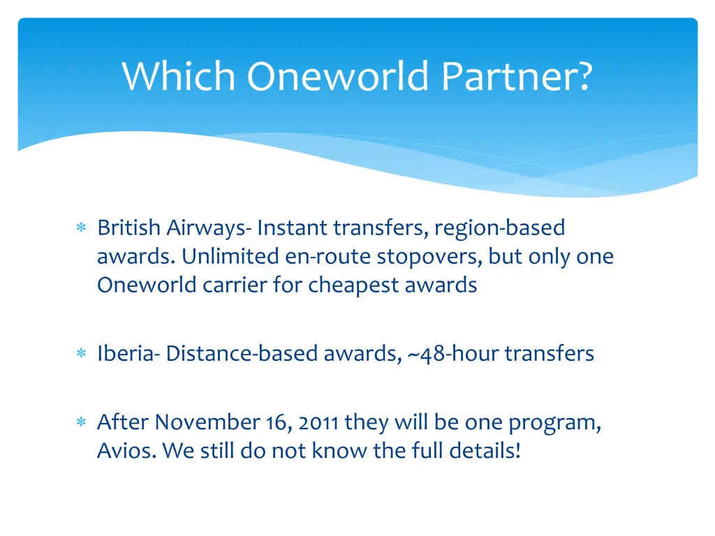 which oneworld partner