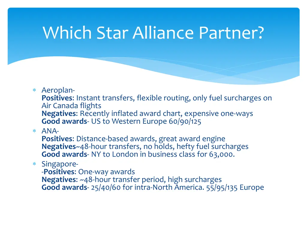 which star alliance partner