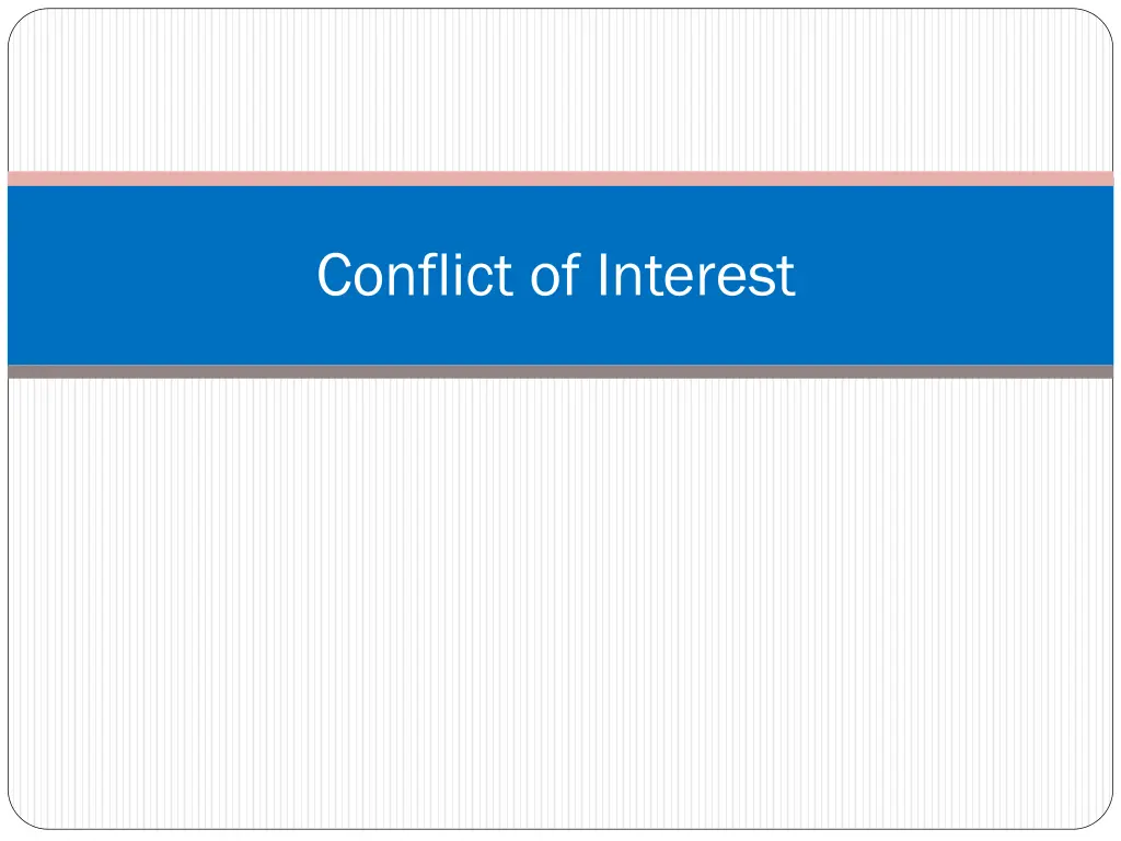 conflict of interest