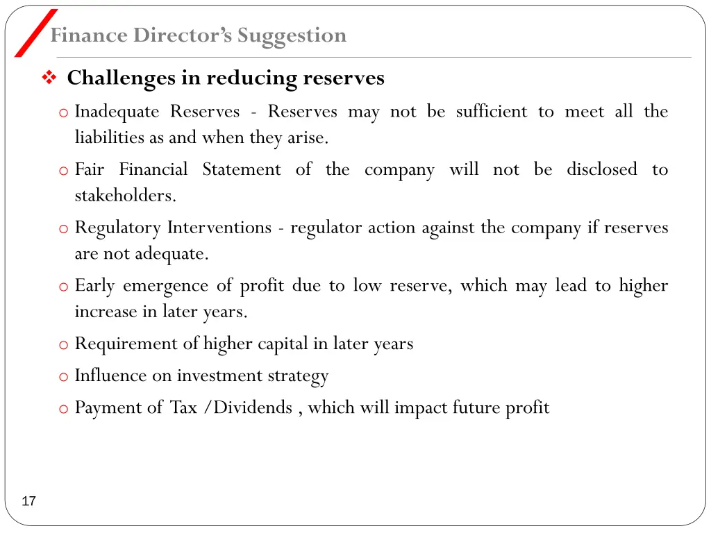 finance director s suggestion 2