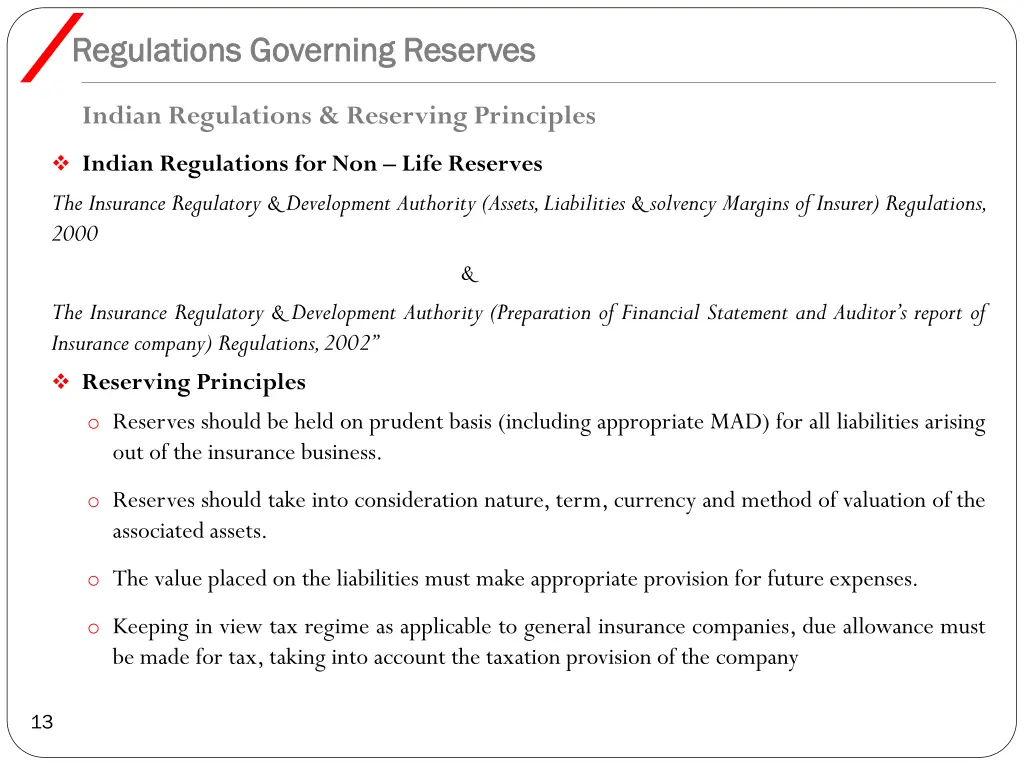 regulations governing reserves regulations