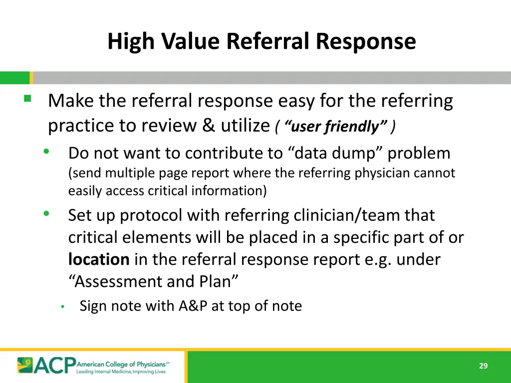 high value referral response 1