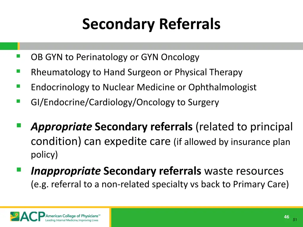 secondary referrals