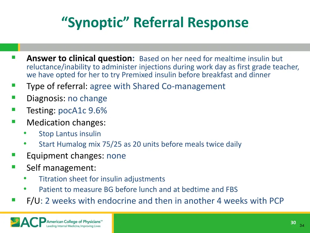 synoptic referral response