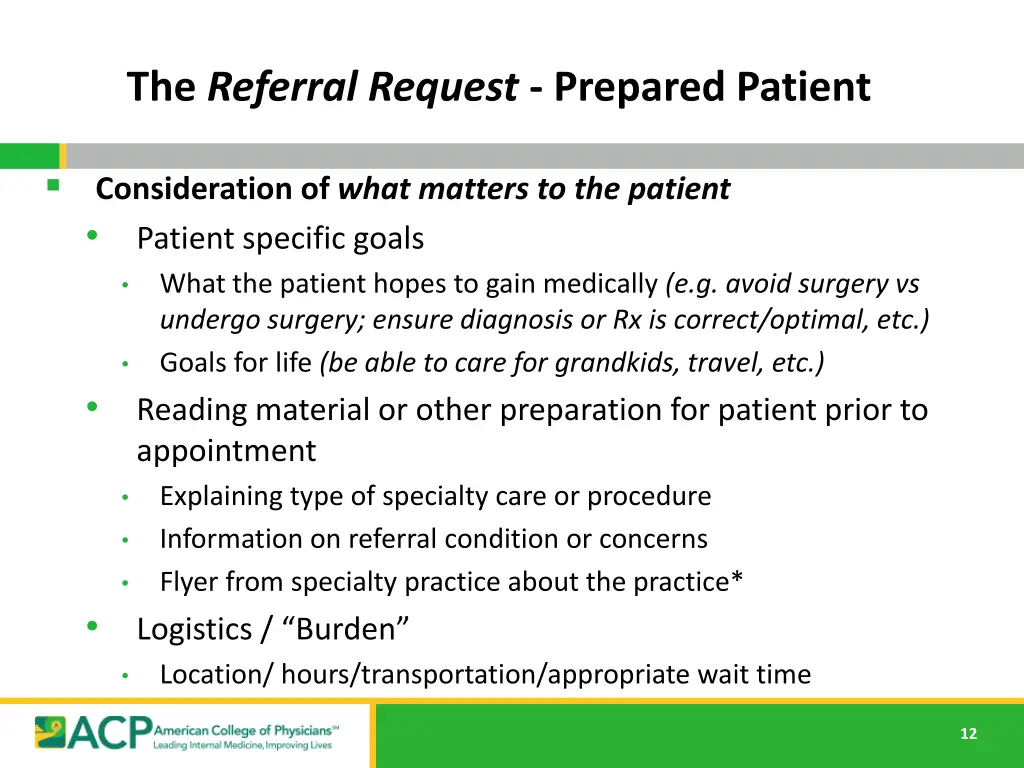 the referral request prepared patient 1