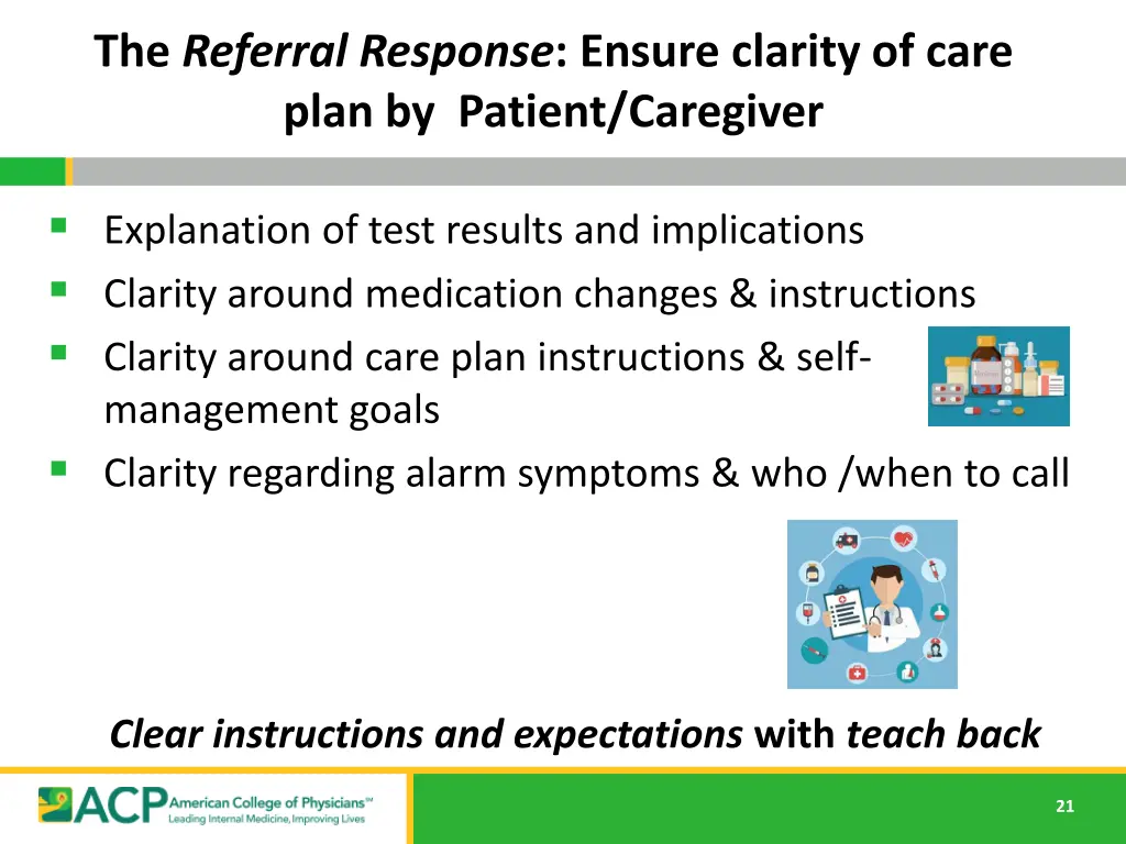 the referral response ensure clarity of care plan