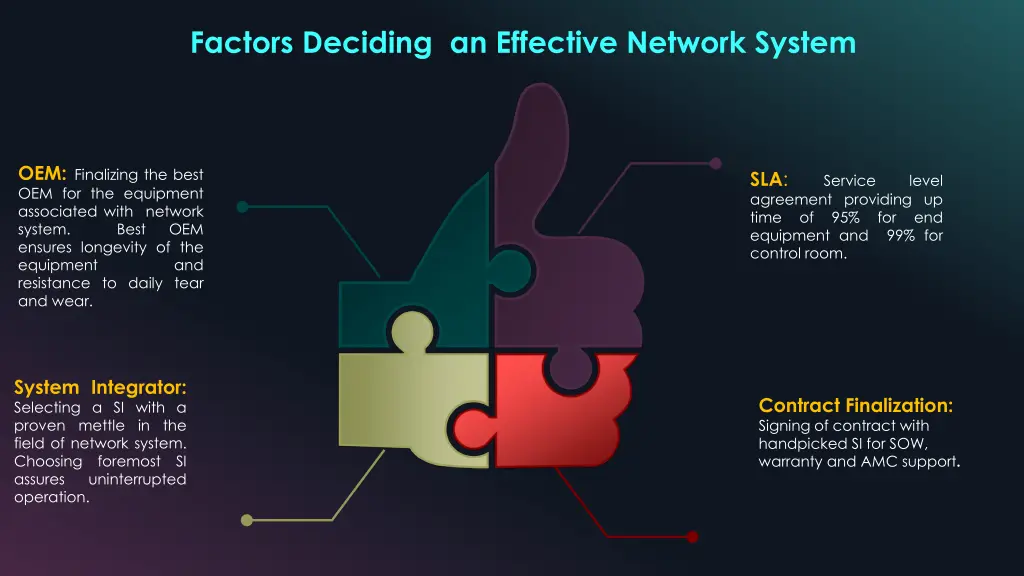 factors deciding an effective network system