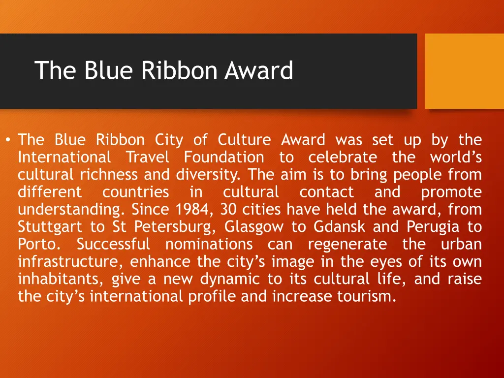 the blue ribbon award