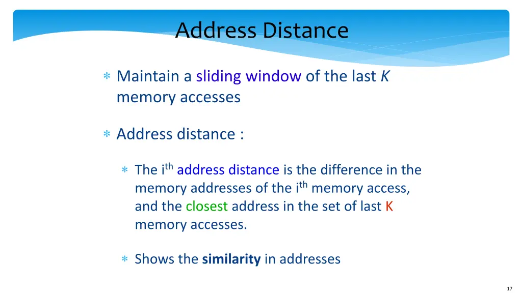 address distance