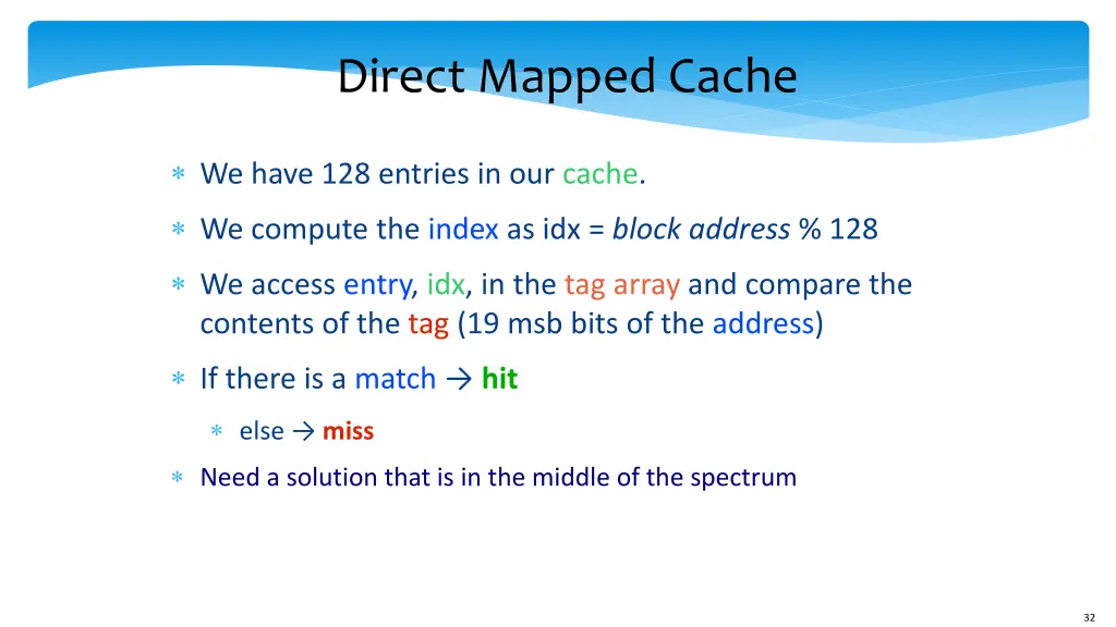 direct mapped cache 1