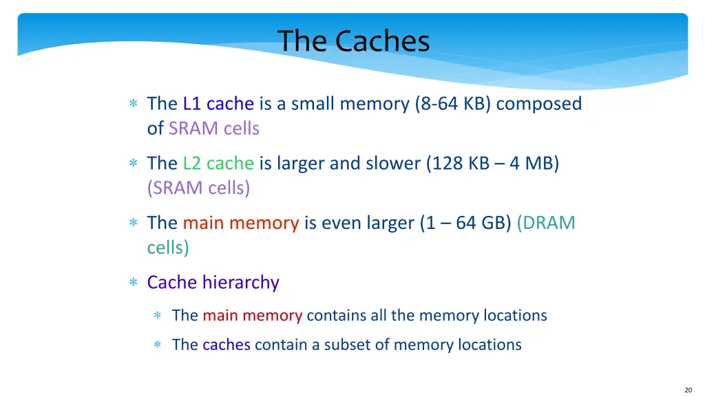 the caches