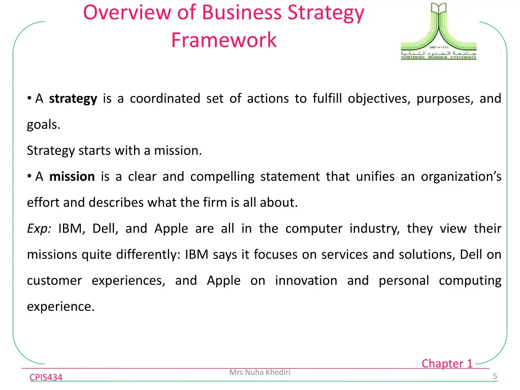 overview of business strategy framework