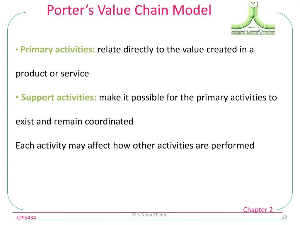 porter s value chain model 2