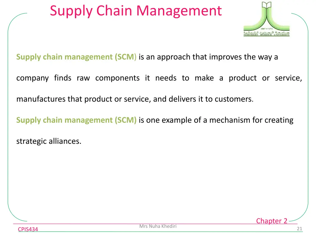 supply chain management