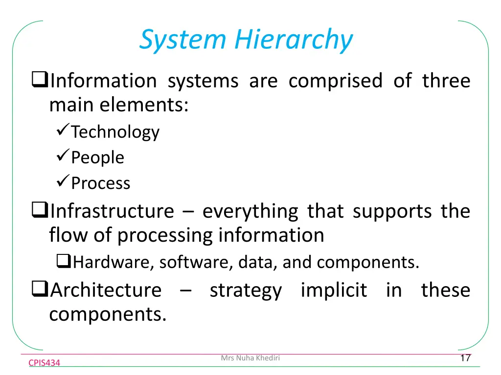 system hierarchy